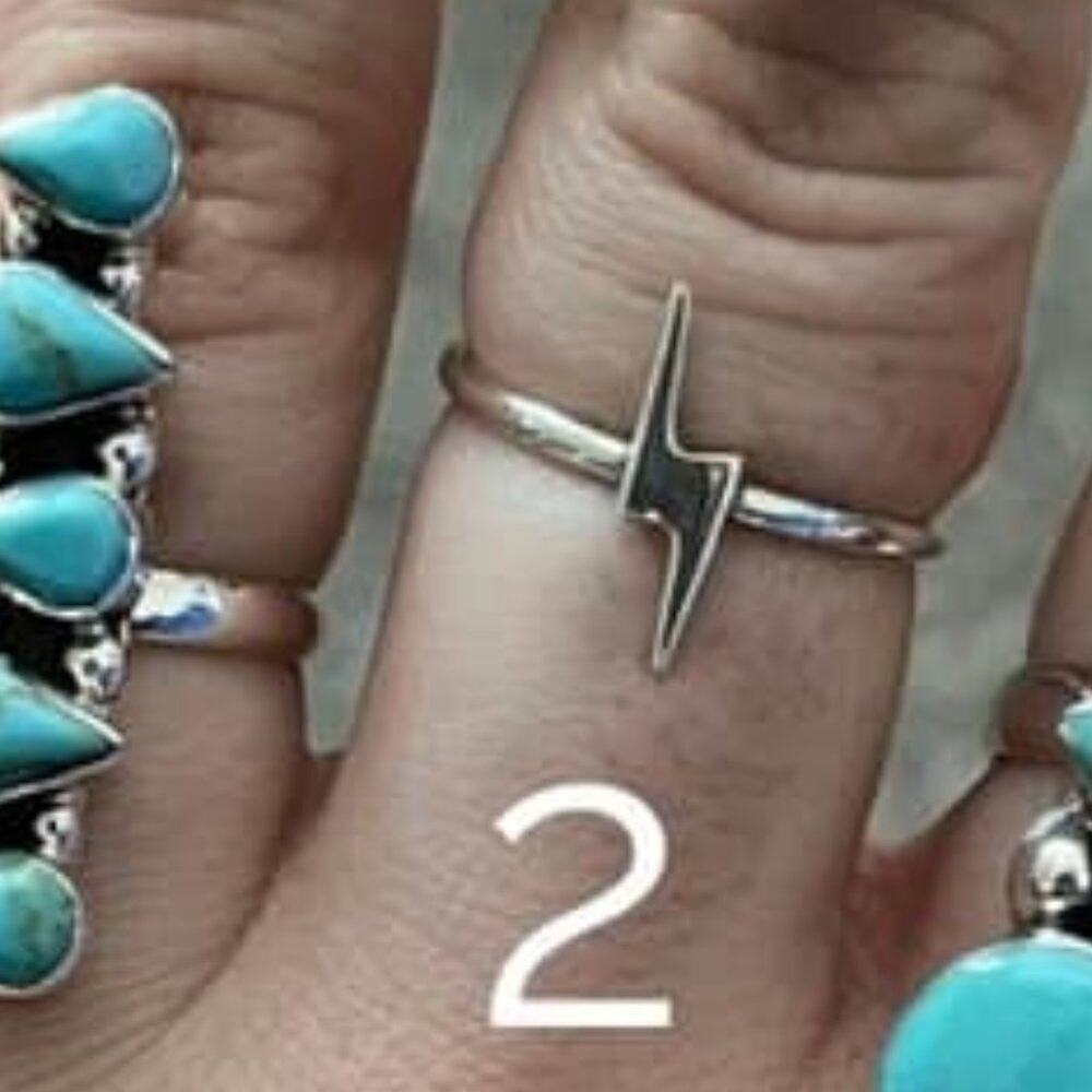 Sterling Lightning Bolt Ring